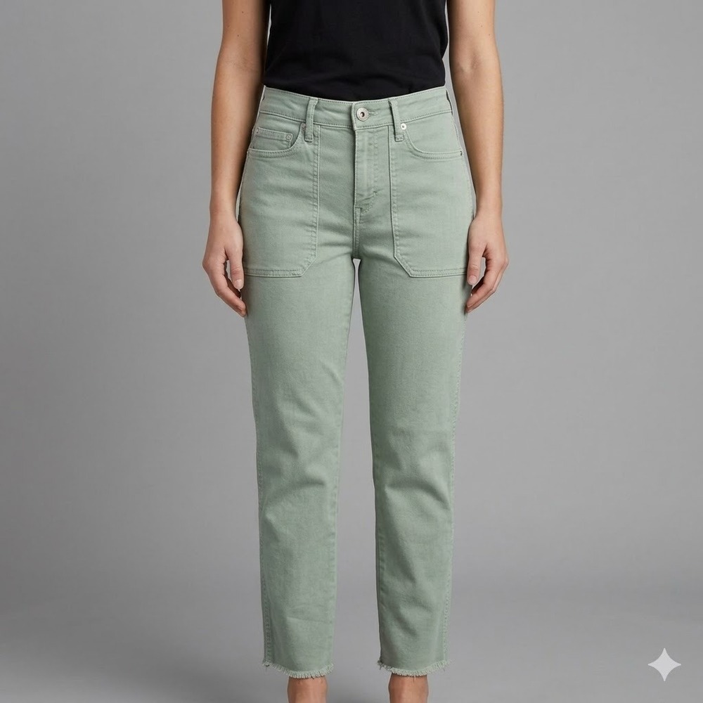 Vineyard Vines High Rise Straight Crop Sage Green 24